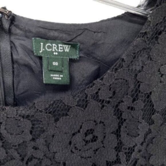 J Crew Black Floral Lace Sheath Dress - Picture 3 of 11